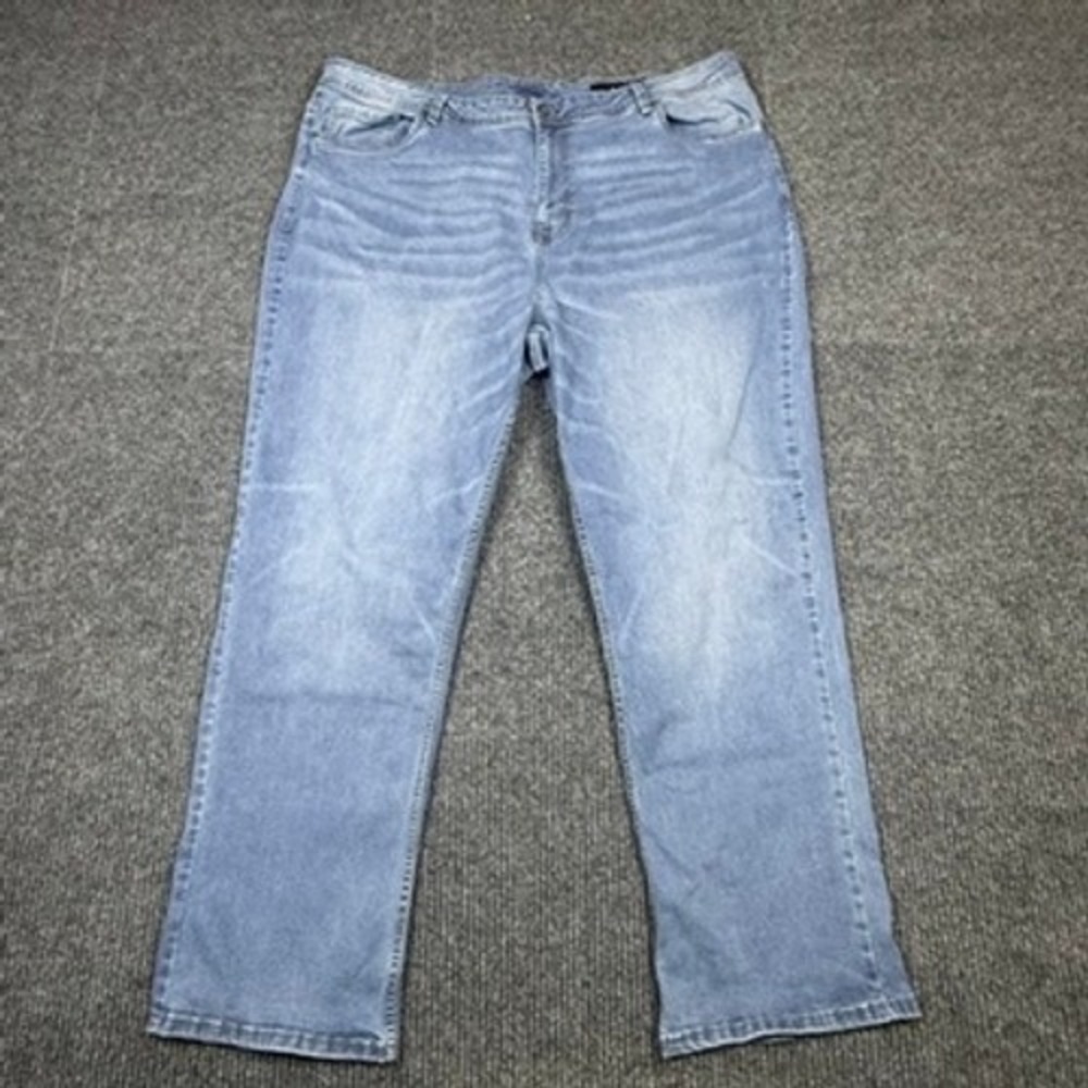 TPJ The Perfect Jean Thick Thicc Mens 46x32 Light Wash Straight Jeans JUXT6L